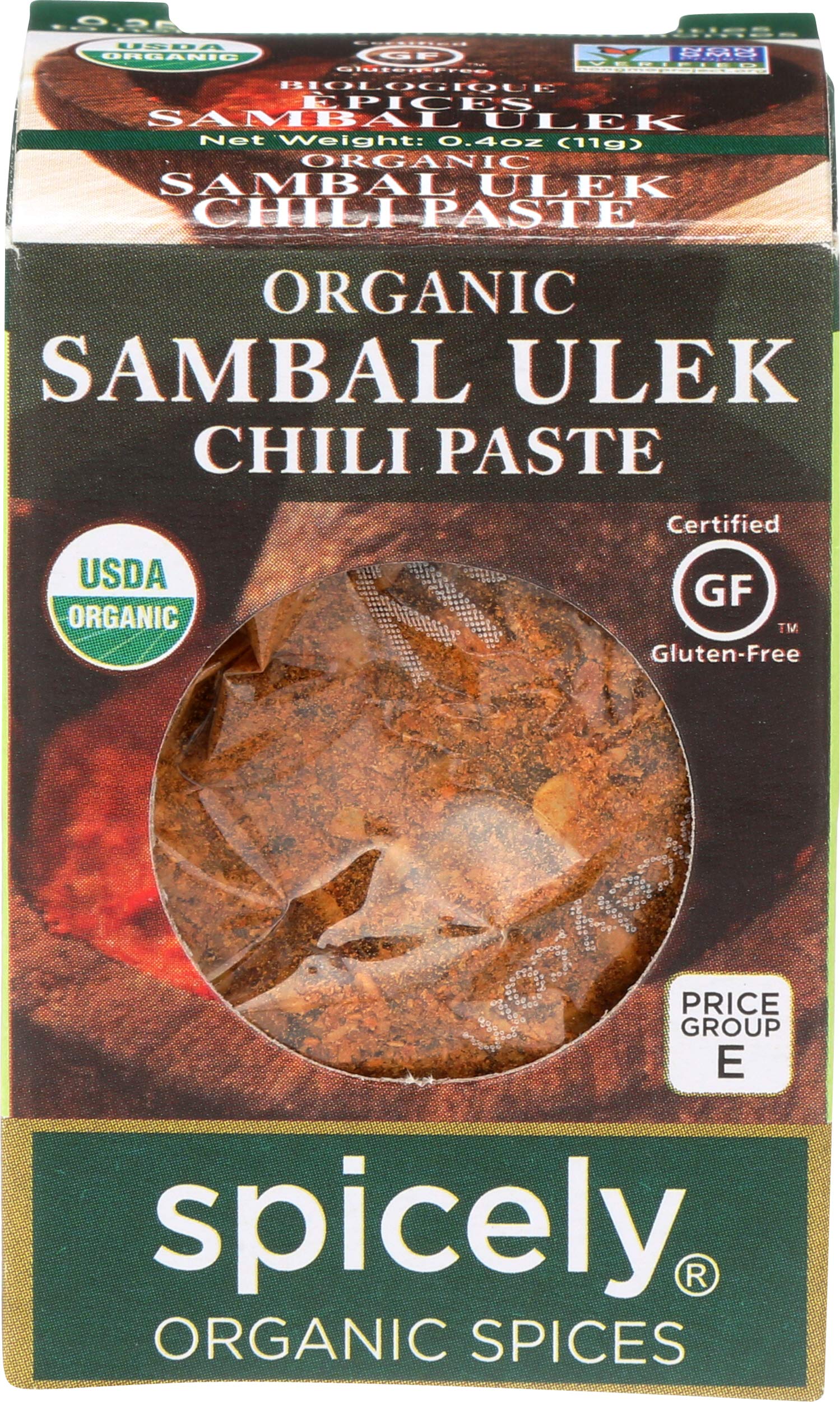 Spicely Organic Seasoning Sambal Ulek 0.40 Ounce ecoBox Certified Gluten-Free