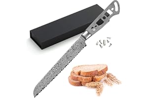 KATSURA Woodworking Project Kit – Bread Knife Blank – 8 Inch – Japanese Premium AUS 10, 67 Layers Damascus Steel – NO LOGO