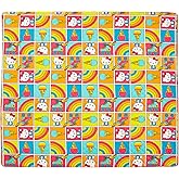 Northwest Hello Kitty Rainbow Red Full/Queen Quilted Blanket, Comfy Couch Throw, Adults Boys Girls, All Seasons Blanket, 90 x 90 inches