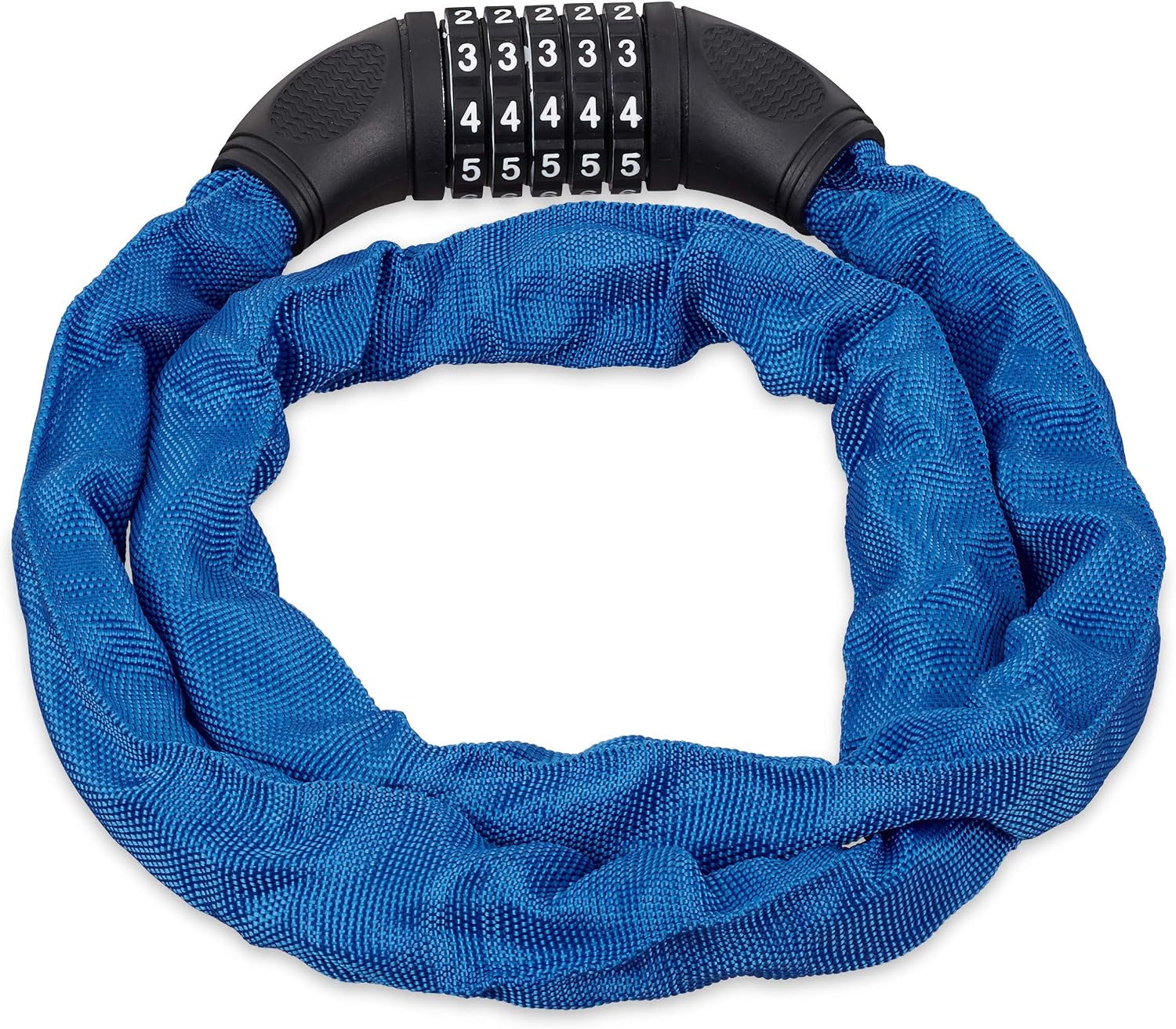 Relaxdays 10026006_45, Blue Bikes, 5 Digit Combination Chain for Security Bicycle Lock, Steel, 120 cm