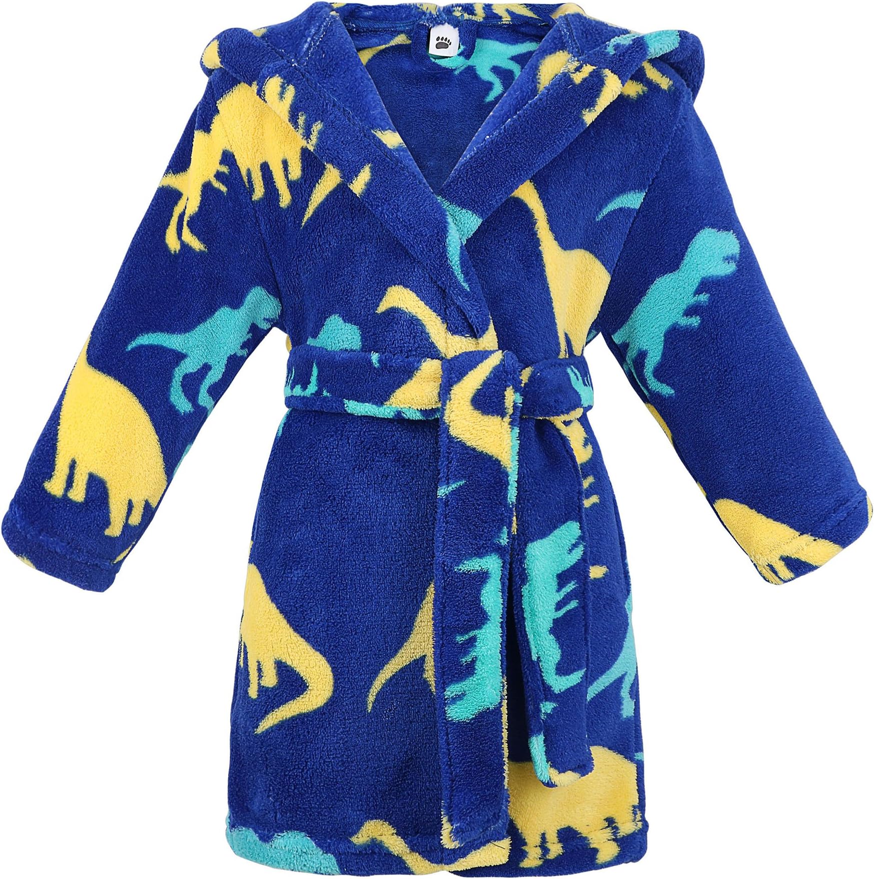 Arctic Paw Boys Girls Bathrobe, Kids Winter Plush Warm Hooded Robe