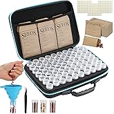 hasumcol 70 Slots Seed Storage Organizer, Garden Seeds Saver kit Seed Organizer with 20 Seed Envelopes, Write Label, Funnel, Tweezer for Flower Plants Vegetable Seed Saving (Seeds not Included)