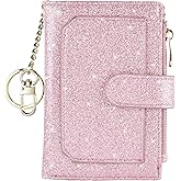 Leamekor Womens Wallets RFID Small Compact Bifold Leather Card Holder Zip Pocket