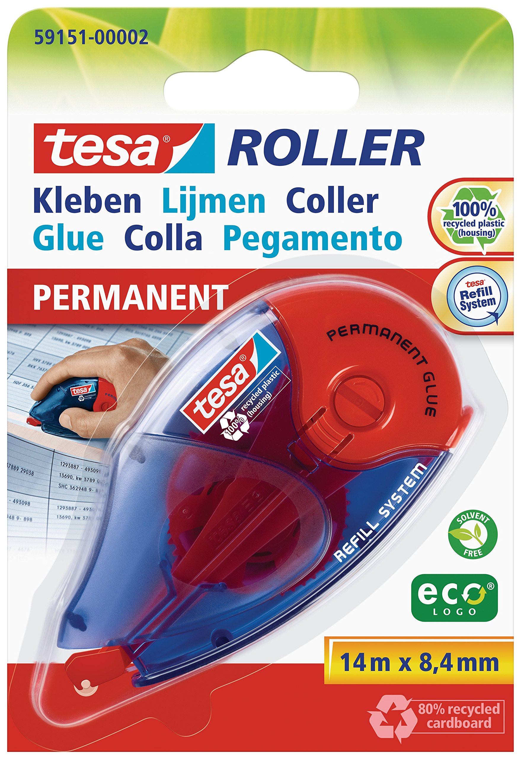 tesa Refill Glue Roller ecoLogo Permanent