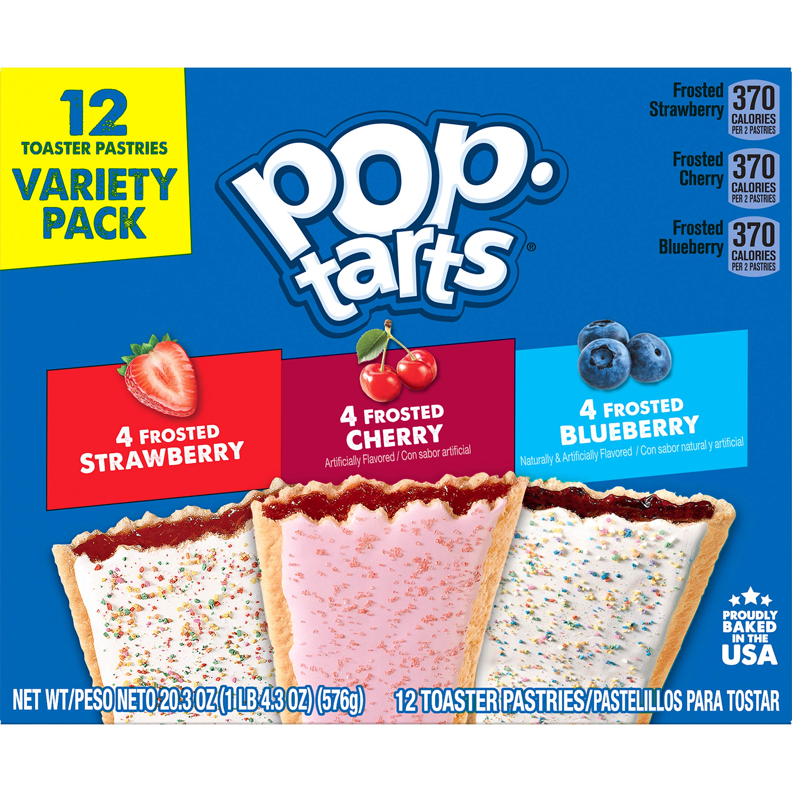 Kellogg's PopTarts Variety Pack Toaster Pastries for Kids, Frosted