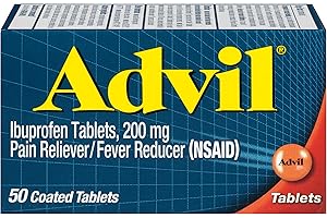 Advil Pain Reliever and Fever Reducer, Ibuprofen 200mg for Pain Relief - 50 Coated Tablets
