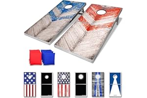 GoSports 4 x 2 ft Aluminum Cornhole Game Sets – Choose LED Lights or Standard - Set Includes 2 Foldable Regulation Size Boards, 8 Bean Bags, & Rules