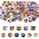 110pcs Cat Paw Print Glass Beads Crystal Cat Footprint Lampwork Beads 11 Styles Cute Pet Paw Loose Beads for DIY Craft Jewelry Necklace Earring Bracelet Making