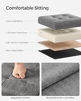 SONGMICS Storage Ottoman Bench Footrest 30x30x30 cm Dark Grey LSF028G20 view 3