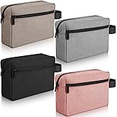 4 Pcs Toiletry Bag Water Resistant Shaving Toiletry Travel Cosmetic Bag for Men Portable Storage for Women Makeup Pouch Organizer with Large Capacity for Toiletries(Retro Color,Plain)