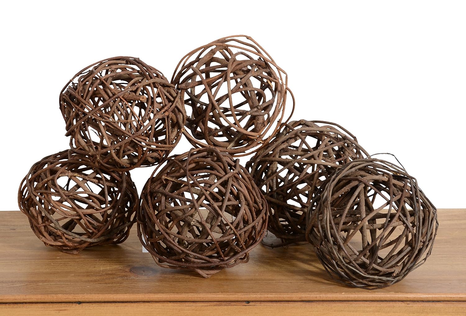 Buy Set Of 6 Natural Vine Balls 4 Inches Diameter Bowl And Vase