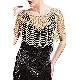 BABEYOND 1920s Shawl Wraps Gatsby Beaded Evening Cape Bridal Shawl Bolero Flapper Cover Up