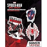 Marvel Miles Morales Decals - Set of 3 Spider-Man Vinyl Stickers for Car Water Bottle Bike Helmet Laptop Skateboard - Marvel Stickers for Kids and Adults