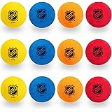 Franklin Sports Knee Hockey Balls - Indoor Mini Foam Hockey Balls for Kids - 12 Soft Foam Hockey Balls - Assorted Colors - Dr