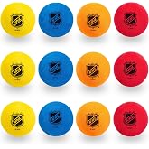 Franklin Sports Knee Hockey Balls - Indoor Mini Foam Hockey Balls for Kids - 12 Soft Foam Pack - Assorted Colors - Drawstring Bag