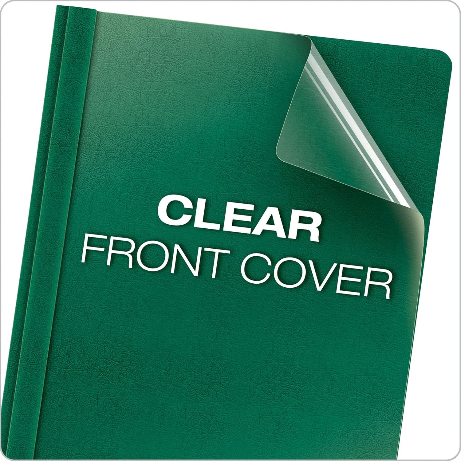 Oxford Premium Clear Front Report Covers, Dark Green, Letter Size, 25 per box (58817) : Business Report Covers : Office Products