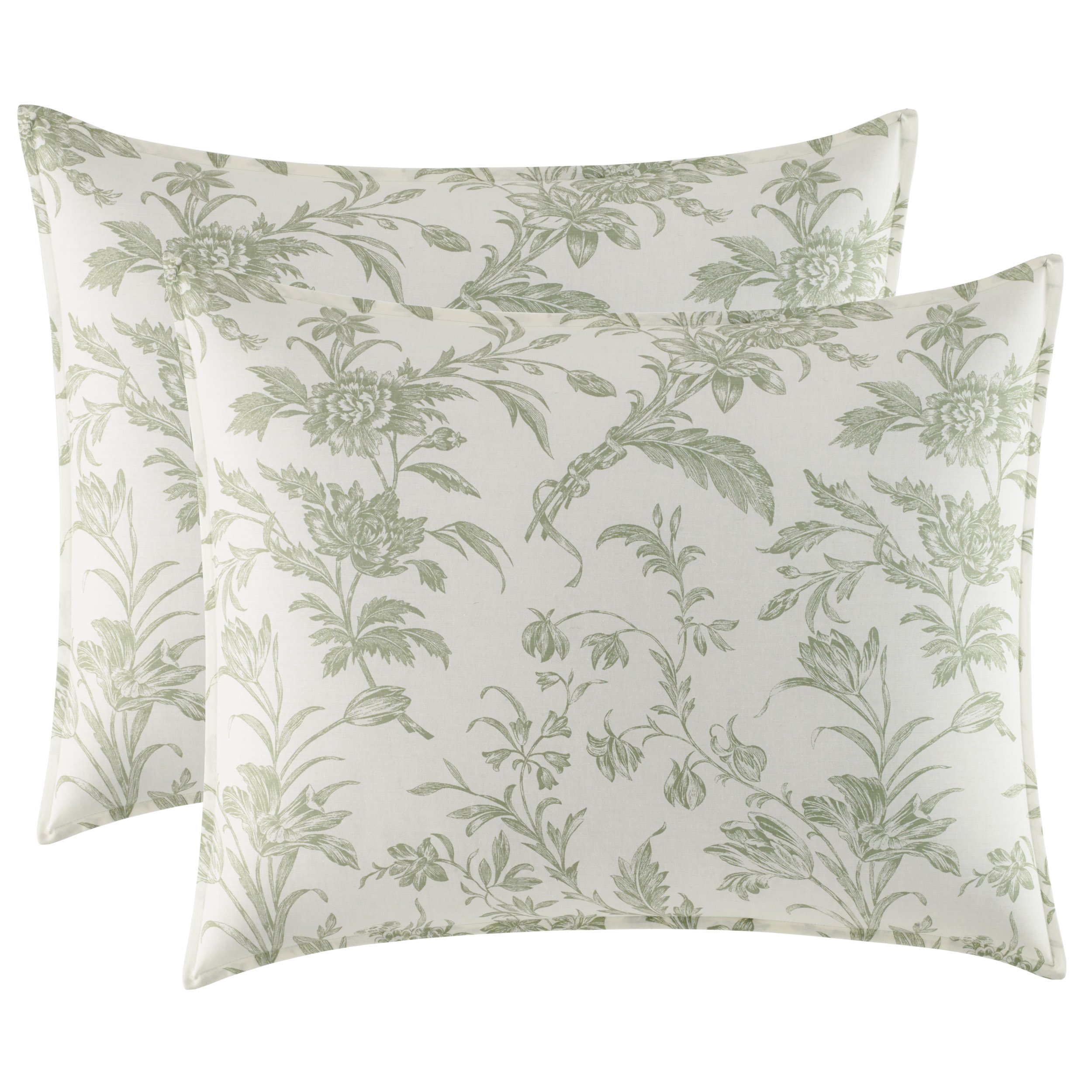 Laura Ashley Natalie Bonus Comforter Set, Full/Queen, Sage Green