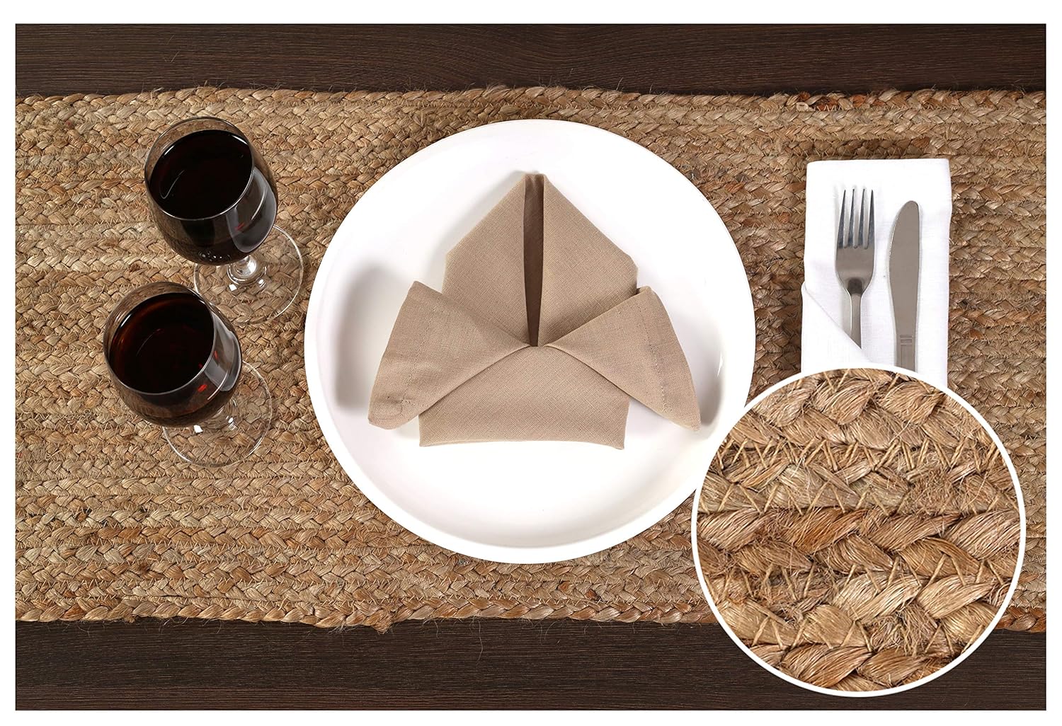 Best Beige Gingham Table Runner