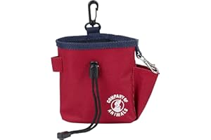 Company of Animals Treat Bag, Red, Zipped Pockets & Drawstring, Clips on Belt, Waistband or Pocket, Waterproof Treats Pouch, Ideal for Dog Walking & Puppy Training