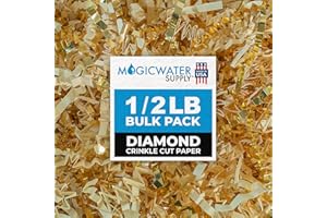MagicWater Supply - 1/2 LB - Vanilla & Gold - Crinkle Cut Paper Shred Filler great for Gift Wrapping, Basket Filling, Birthdays, Weddings, Anniversaries