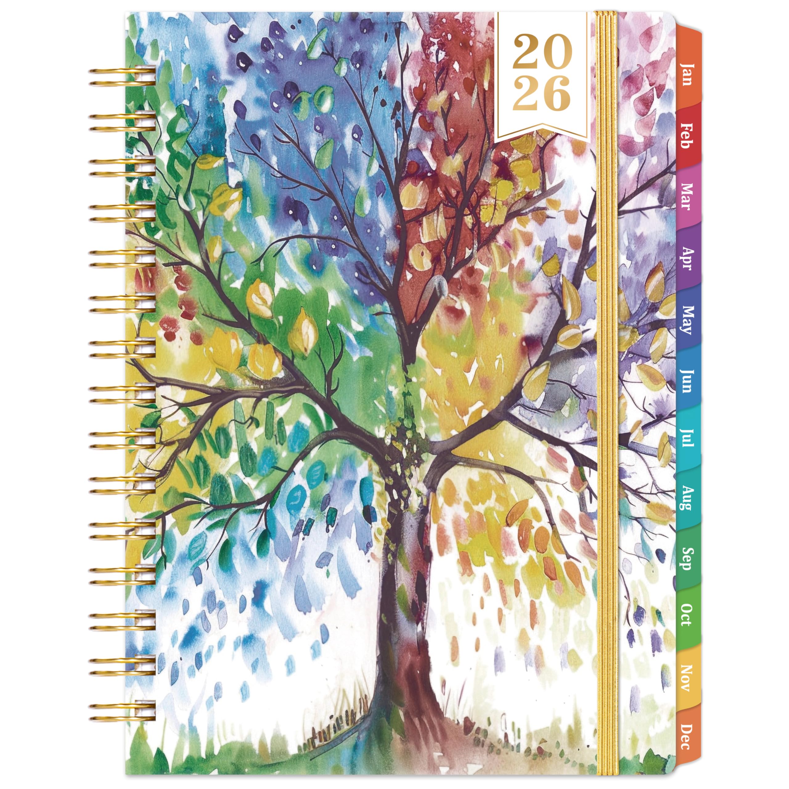 Photo 1 of 2026 Planner - Planner 2026 Weekly and Monthly, January 2026 - December 2026, 6.4"x 8.5", with Elastic Closure, Inner Pocket, Coated Tabs