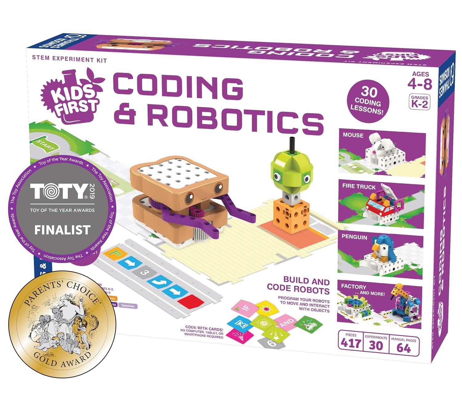 Thames & Kosmos Kids First Coding & Robotics | No App Needed | Grades K-2 | Intro to Sequences, Loops, Functions, Conditions, Events, Algorithms, Variables | Parents’ Choice Gold Award Winner