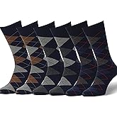 Easton Marlowe Mens Dress Socks 6 Pair Combed Cotton Classic Patterns No Seam Comfort