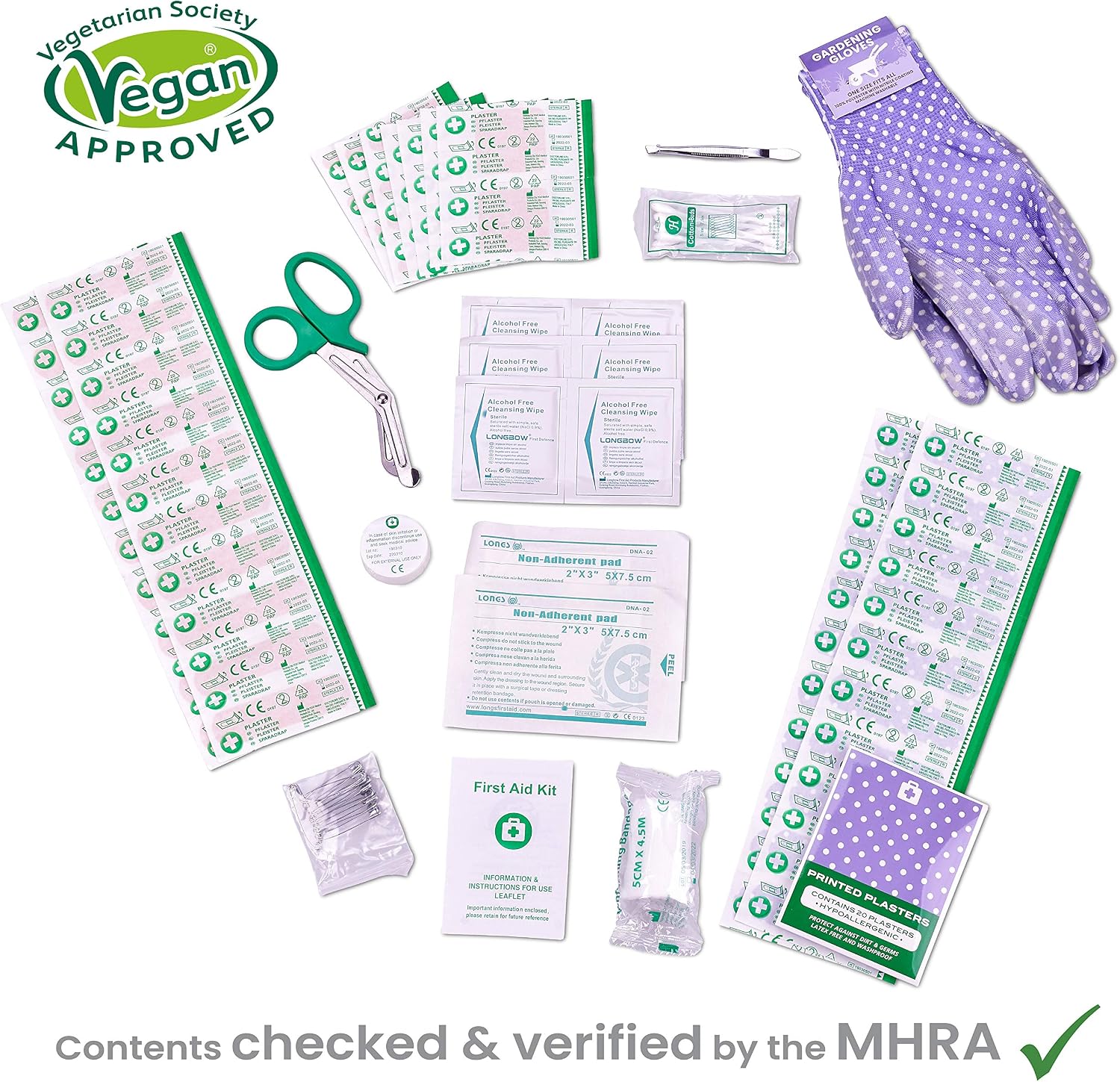 85 Pcs Mini First Aid Kit with Scissors, Waterproof Plasters, Antiseptic Wipes - Image 5