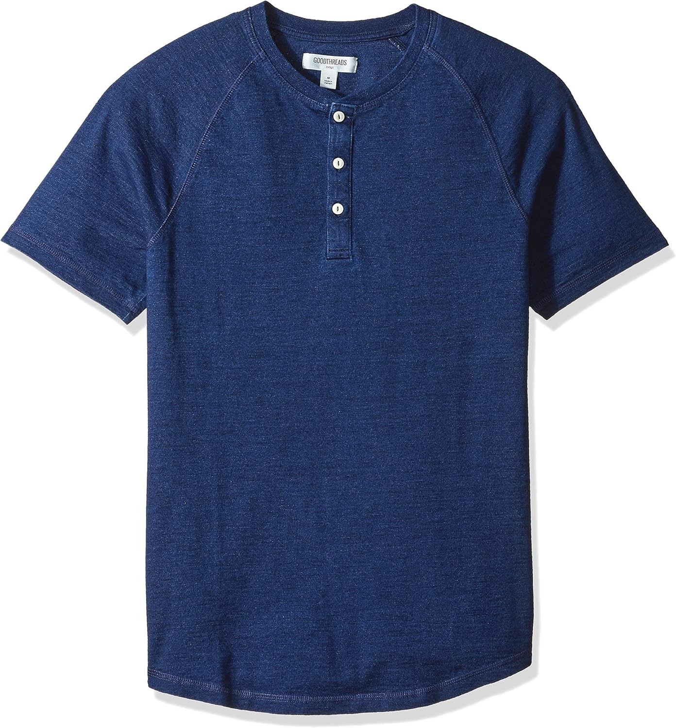  Brand - Goodthreads Men's Short-Sleeve Indigo Henley: Clothing