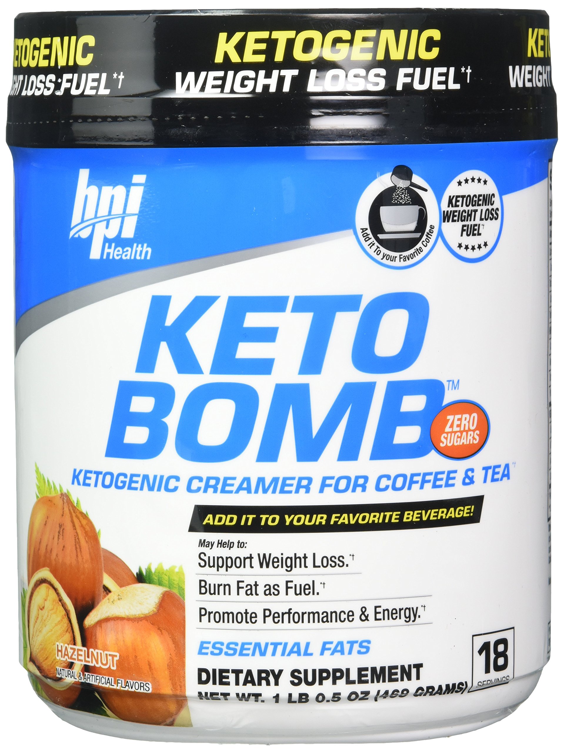 BPI Sports Keto Bomb Ketogenic Creamer for Coffee and Tea