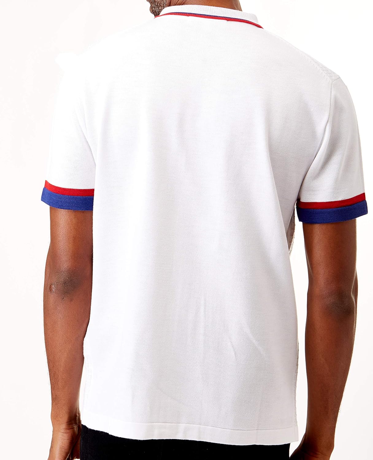 Men’s Short Sleeve Knit Sports Shirt - Modern Polo Vintage Classics: Solid Geometric Jacquard with Color Tipping at  Men’s Clothing store