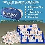 Doublefan Mini Rummy Set Travel Size Rummy Cube Game 106 Tiles 2-4 Players view 3
