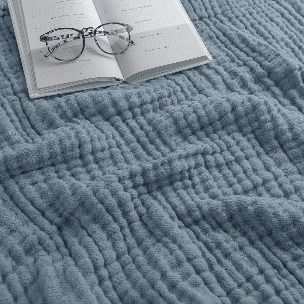 Comfy Cubs Muslin Blanket Twin 229 x 168 cm Six-Layer Lightweight Cotton