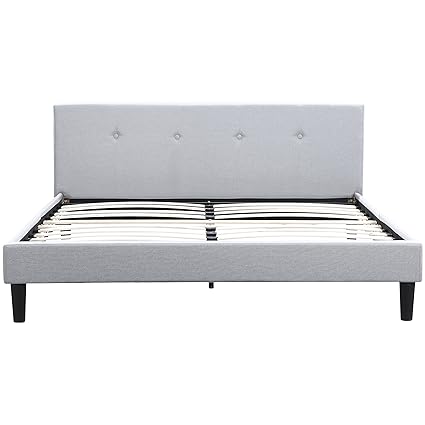 Amazon.com: San Francisco Queen Bed Frame | Upholstered Low 