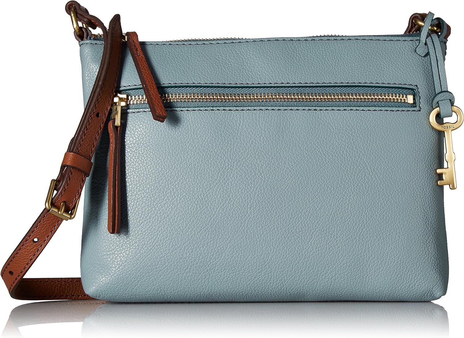 Fossil Fiona E/w Crossbody Steel Blue Handbags