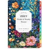 2027 Planner Refills - Jan. 2027 - Dec. 2027, 7 Holes, Planner Refills 2027 | 5.5" x 8.5", A5 Planner Inserts with Colorful Monthly Tabs, Planner Refill with Monthly Pages &amp; Weekly Pages - Dopamine Color