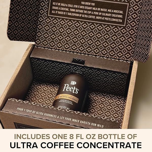 PEET’S COFFEE, ULTRA COFFEE CONCENTRATE, INSTANT HOT, COLD BREW, OR ICED COFFEE, 100% ARABICA COFFEE – ESPRESSO FORTE, 8 FLUID OUNCE BOTTLE (16 SERVINGS)