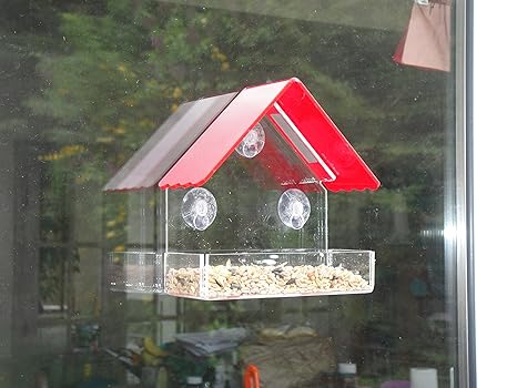 Window Bird Feeder Red Amazon Co Uk Kitchen Home