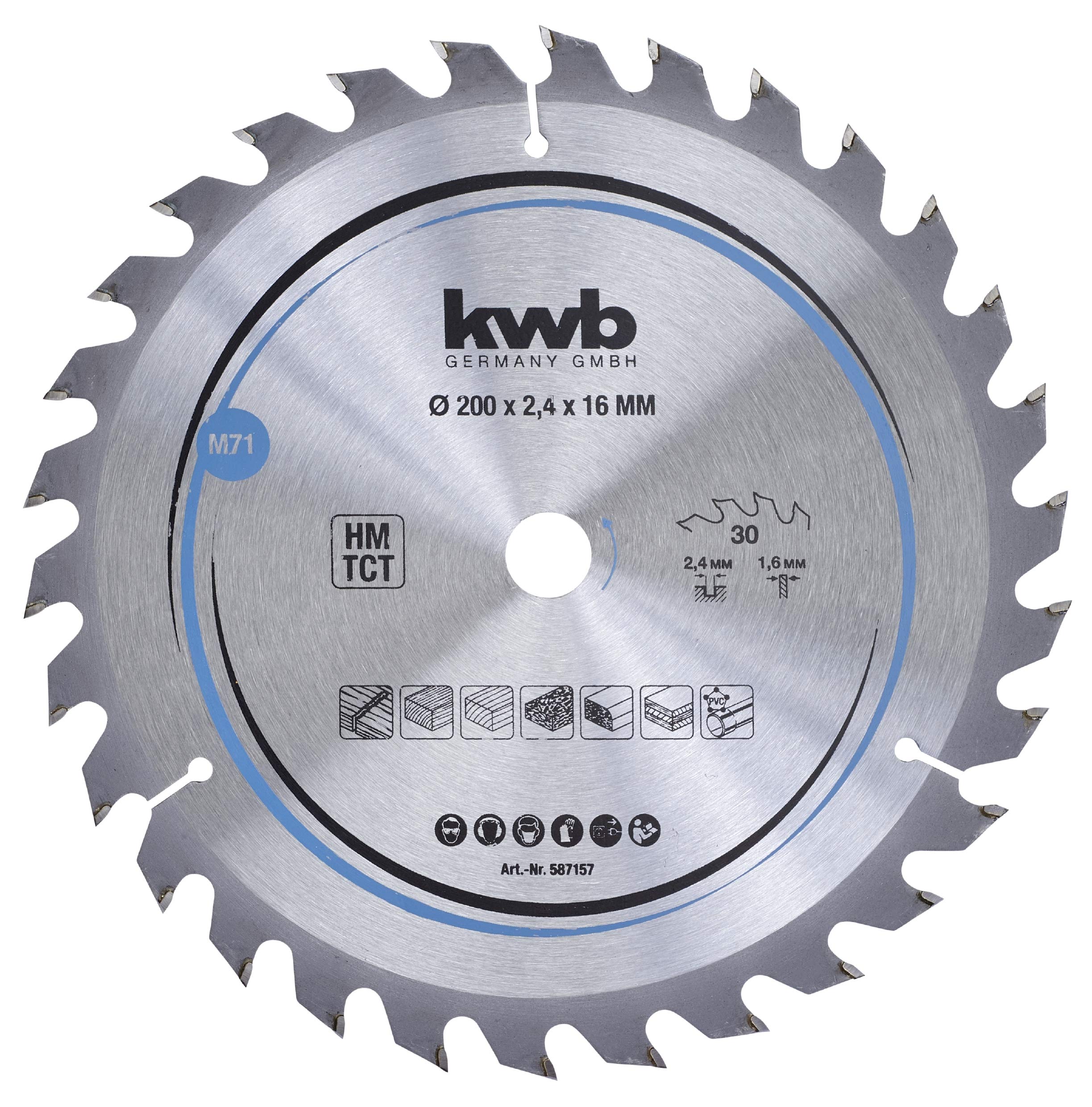 KWB Circular Saw Blade 200 X 16 MM - Fast Cutting, Suitable for SOFTWOOD, Hardwood, and Panels