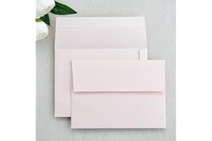 PONATIA 50 PCS 5x7 Envelopes, Blush Pink Self- Adhesive A7 Envelopes for Weddings, Invitation Cards, Photos, Postcards, Greeting Cards Mailing, Baby Shower, Graduation, Christmas Gift Cards