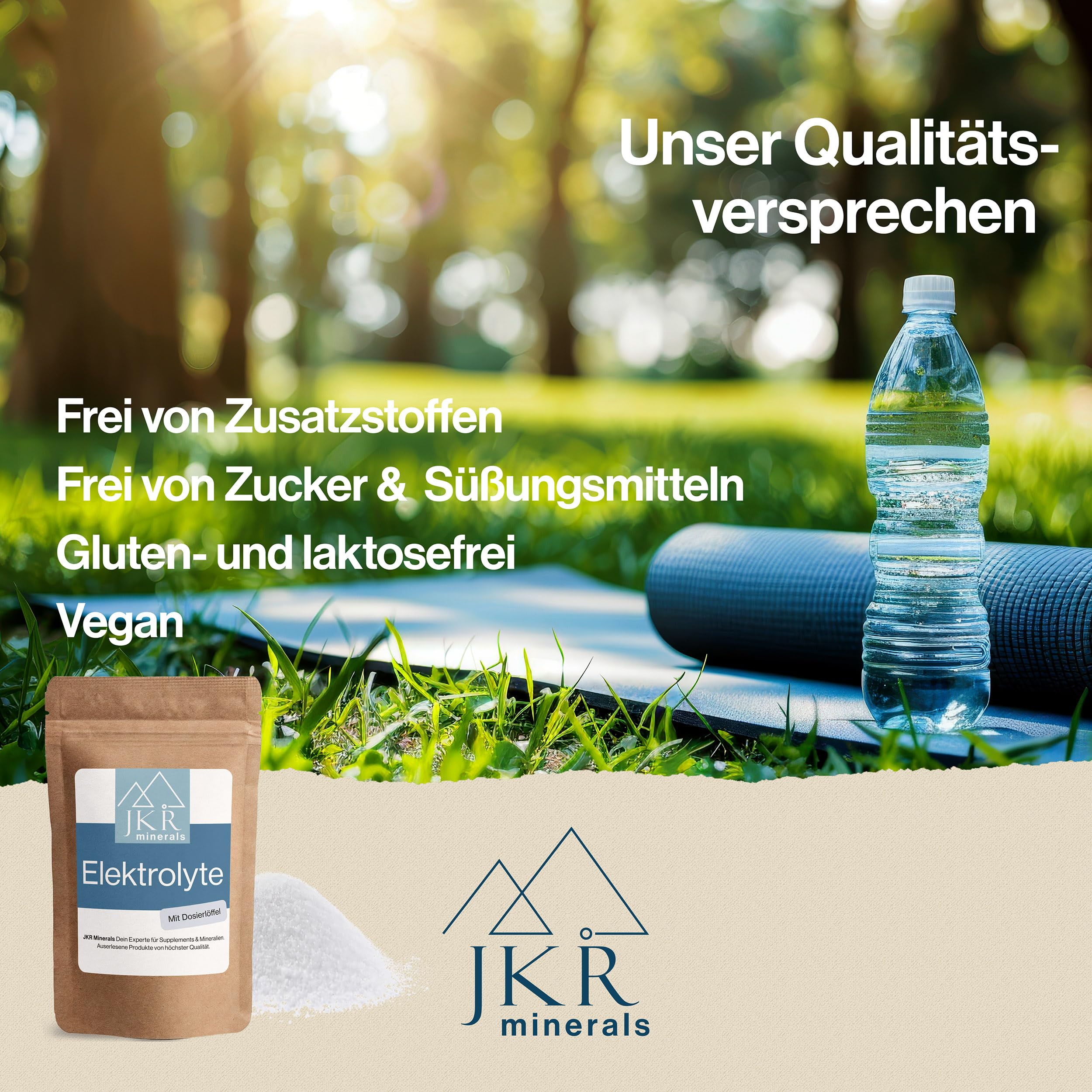 JKR Minerals Elektrolyte Pulver Pur 200g, Ohne Zucker, Mit Magnesium, Kalium, Calcium, Natrium und Chlorid – Hochdosiert & Hochrein – Für Sport, Fitness, Sauna, Sommer & Regeneration 4