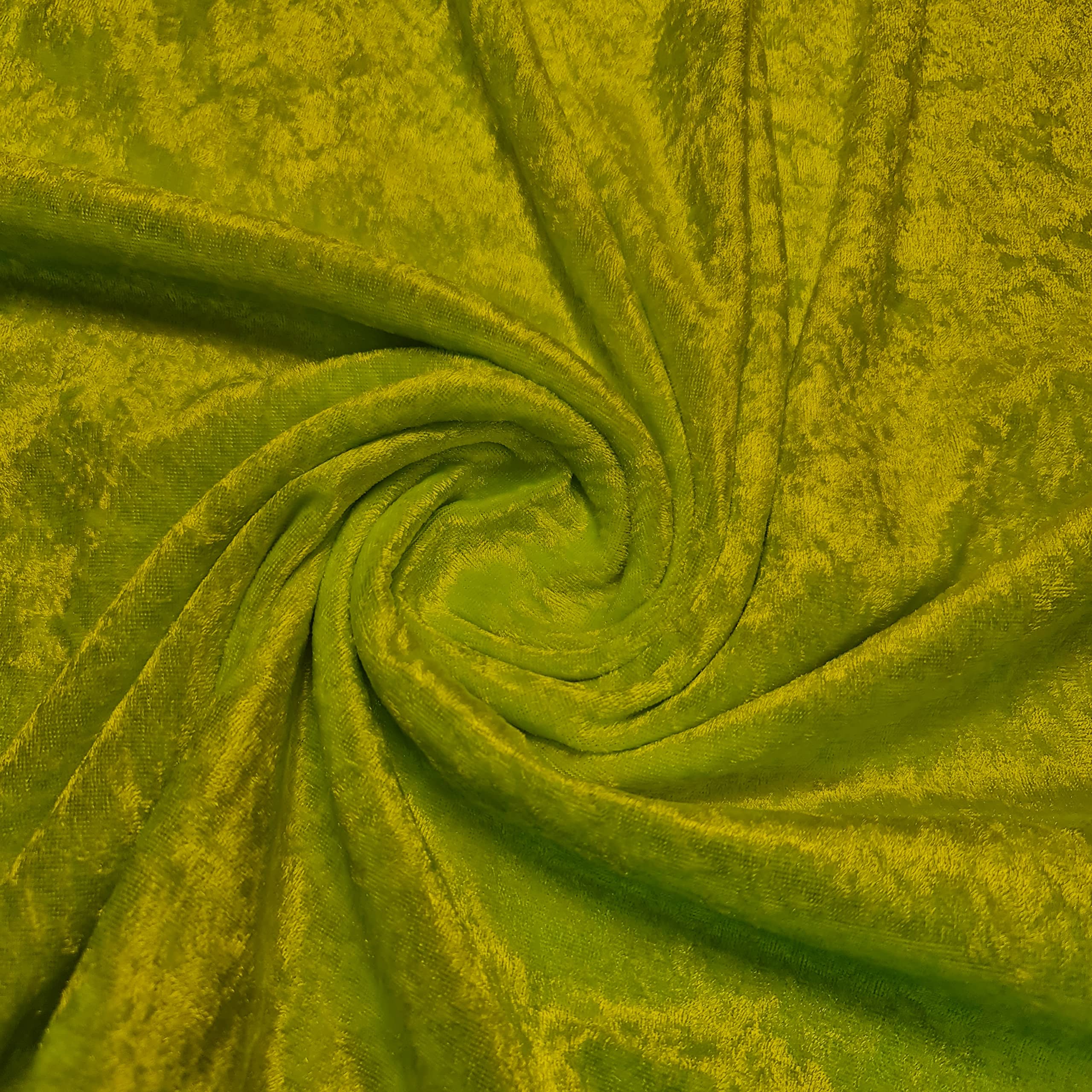 Premium Crushed Velvet Fabric Craft Stretch Velour Material 150cm Extra Wide -EP (Lime, 5 Meter)