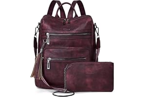 Shrrie Backpack Purse for Women Leather Backpack Fashion Designer Travel Backpack Convertible Shoulder Bag