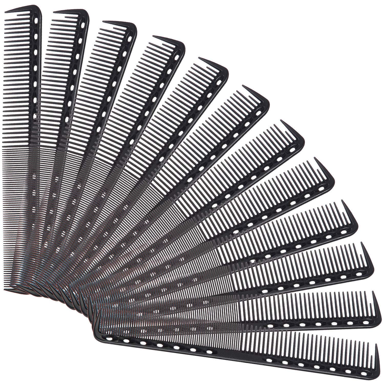 24 Pieces Carbon Fine Cutting Comb Carbon Fiber Salon Hairdressing Comb Hairdressing Comb Heat Resistant Barber Comb (Black)