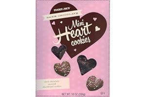 TJ'S Trader Joe's Dark Chocolate Mini Heart Cookies 10 Oz, Valentines Day!