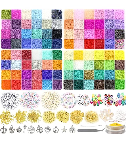 10,000pcs 3mm Glass Seed Beads Kit - 24 Colors, With Jewelry Findings For Bracelet Making - View #11