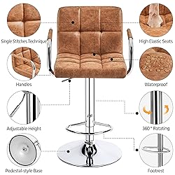 Yaheetech Bar Stools Set of 2, PU Leather