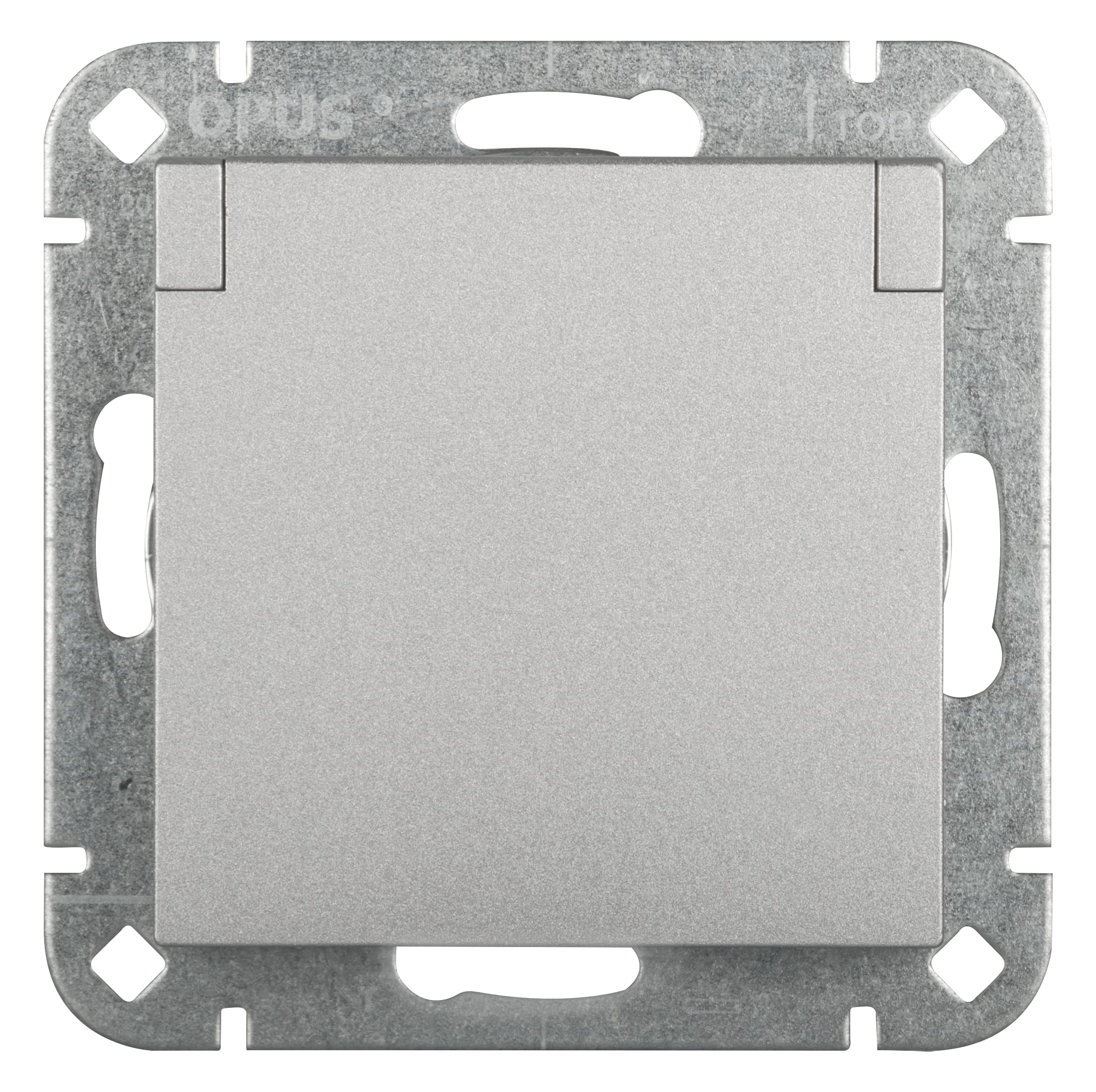 OPUS® 55 Protective Contact Socket Premium with Hinged Lid Colour Aluminium Silver Silky Gloss
