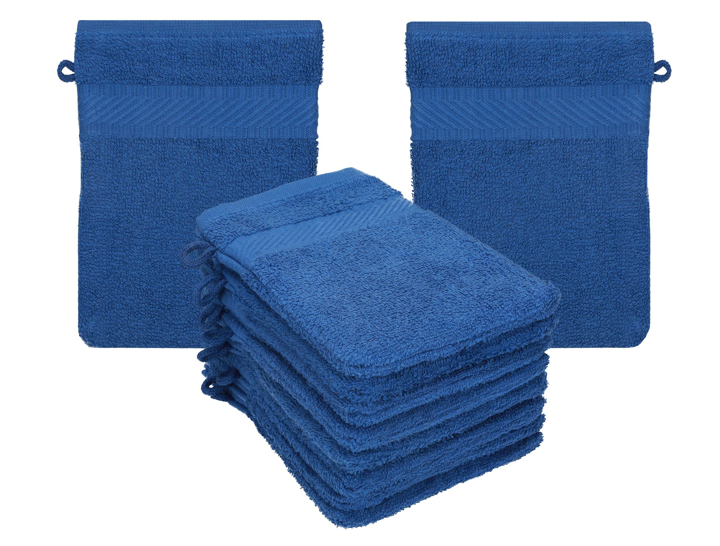 Betz 10 Piece Wash Mitt Set PALERMO 100% Cotton Size: 16 x 21 cm (blue)