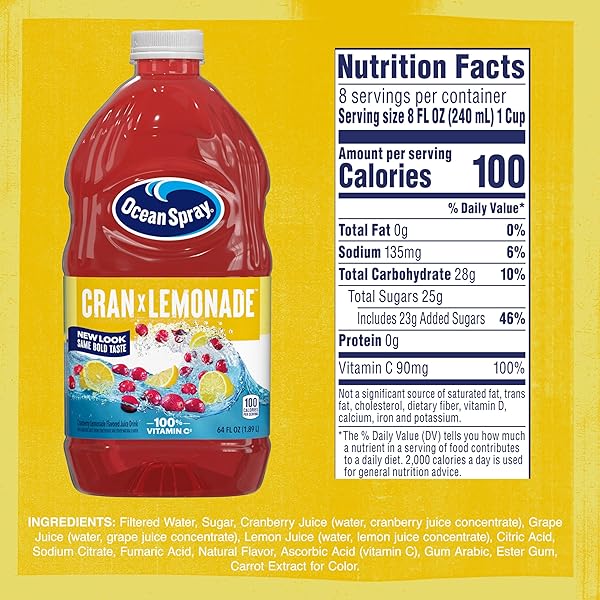 OCEAN SPRAY® CRAN-LEMONADE™ CRANBERRY LEMONADE JUICE DRINK, 64 FL OZ BOTTLE